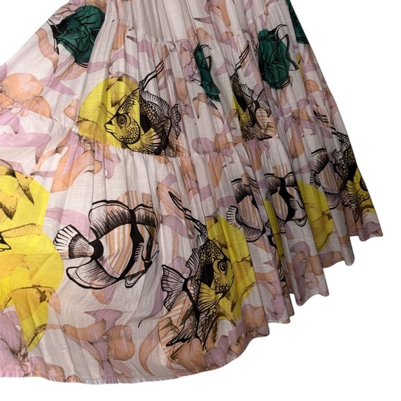 Anthropologie Maeve Pia Binazzi Tiered Off The Shoulder Dress in Novelty - SMALL - Picture 14 of 16